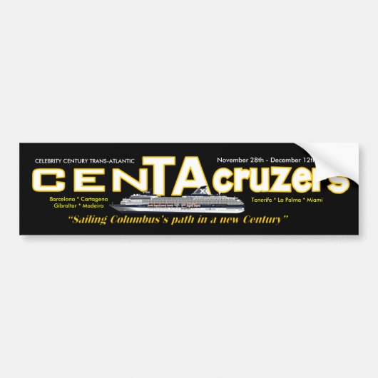 CenTAcruzersのロゴのバンパーステッカー バンパーステッカー (正面)