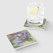 CentaureaモンタナおよびBombusのimpatiens ストーンコースター (横)