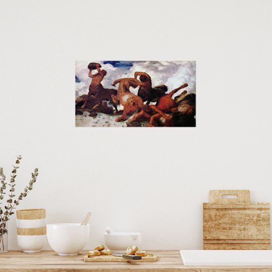 Centaurs by Arnold Bocklin ポスター (キッチン)