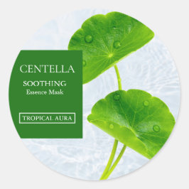 Centella Asiatica Facial Mask Label ラウンドシール