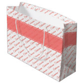 Centenarian Coral/Whiteタイポグラフィパターン – 100th ラージペーパーバッグ (裏面アングル)