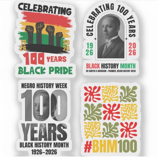Centennial 100 Years Black History Month シール (正面)