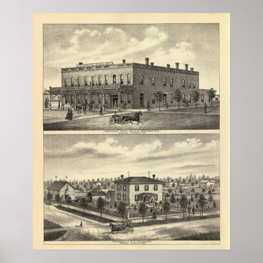 Centennial Hotel, Tecumseh, and Neb, Nebraska ポスター (正面)