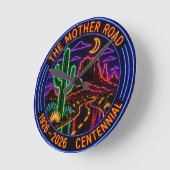 Centennial Neon Style Mother Road ラウンド壁時計 (傾斜)