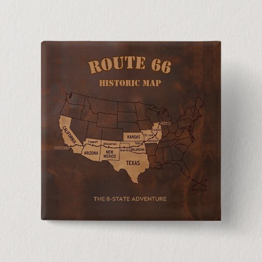 Centennial Route 66 Road Trip Americana 缶バッジ (正面)