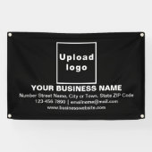 Center Aligned Business Brand on Black Rectangle 横断幕 (横)