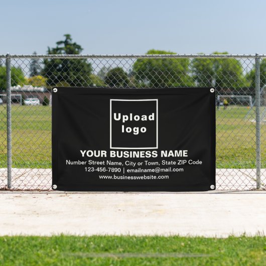 Center Aligned Business Brand on Black Rectangle 横断幕 (インサイチュ)