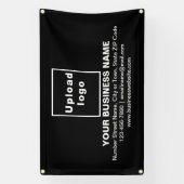 Center Aligned Business Brand on Black Rectangle 横断幕 (縦)