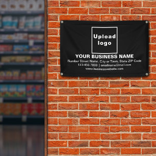 Center Aligned Business Brand on Black Rectangle 横断幕