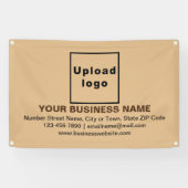Center Aligned Business Brand on Light Brown 横断幕 (横)