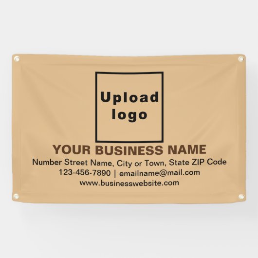 Center Aligned Business Brand on Light Brown 横断幕 (横)