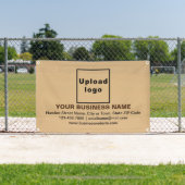 Center Aligned Business Brand on Light Brown 横断幕 (インサイチュ)