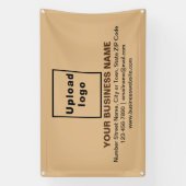 Center Aligned Business Brand on Light Brown 横断幕 (縦)