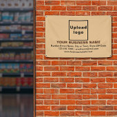 Center Aligned Business Brand on Light Brown 横断幕