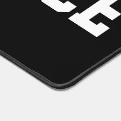 CENTER ICE Athletic White Hockey Text On Black デスクマット (コーナー)