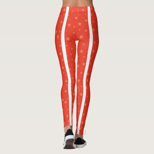 Center Ring: Red and White Star-Striped Leggings レギンス (裏面)