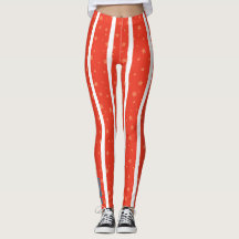 Center Ring: Red and White Star-Striped Leggings