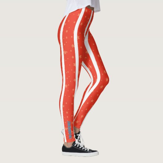 Center Ring: Red and White Star-Striped Leggings レギンス (右)
