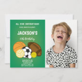 Center Sports Balls誕生日招待状w photo 招待状 (正面)