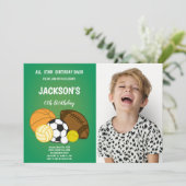 Center Sports Balls誕生日招待状w photo 招待状 (スタンド正面)