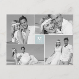 Center Square Monogramの写真結婚ありがとう ポストカード