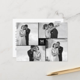 Center Square Monogramの写真結婚ありがとう ポストカード