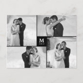Center Square Monogramの写真結婚ありがとう ポストカード (正面)