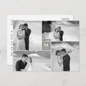 Center Square Monogramの写真結婚ありがとう ポストカード (正面/裏面)