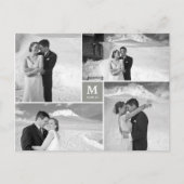 Center Square Monogramの写真結婚ありがとう ポストカード (正面)