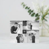 Center Square Monogramの写真結婚ありがとう ポストカード (スタンド正面)