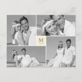 Center Square Monogramの写真結婚ありがとう ポストカード
