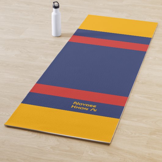 Center Stripes Horizontal Lines Blue Yellow Red ヨガマット (インサイチュ)