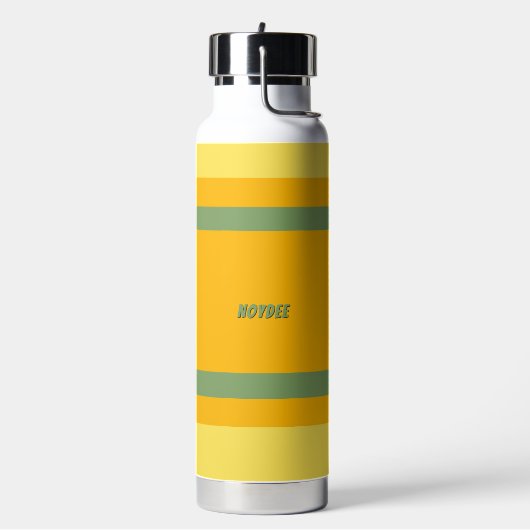 Center Stripes Horizontal Orange Yellow Green ウォーターボトル (左面)