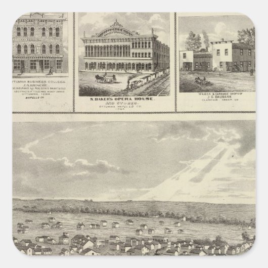 Centervilleの1875年Cherokee, Iowa スクエアシール (正面)