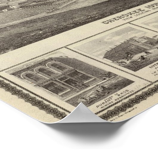 Centervilleの1875年Cherokee, Iowa ポスター (角)