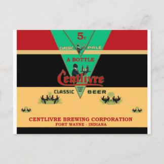 CENTLIVREの缶ビールのデザインフォートウェインインディアナ ポストカード