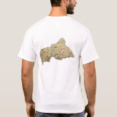 Centrafriqueの旗および地図のTシャツ Tシャツ (裏面)
