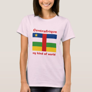 Centrafriqueの旗 + 地図 + 文字のTシャツ Tシャツ