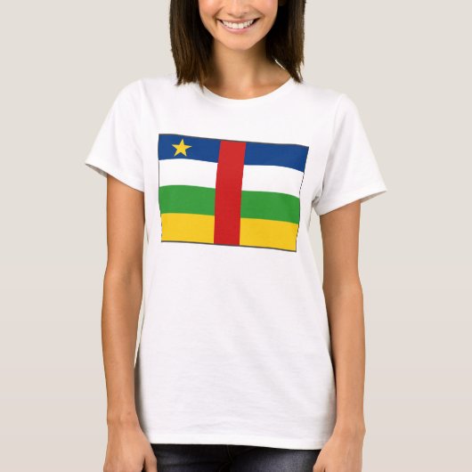 Centrafriqueの旗Xの地図のTシャツ Tシャツ (正面)