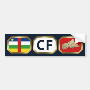 Centrafriqueフラグマップコードバンパーシール バンパーステッカー