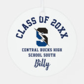 Central Bucks South Ornament Christmas Holiday メタルオーナメント (裏面)