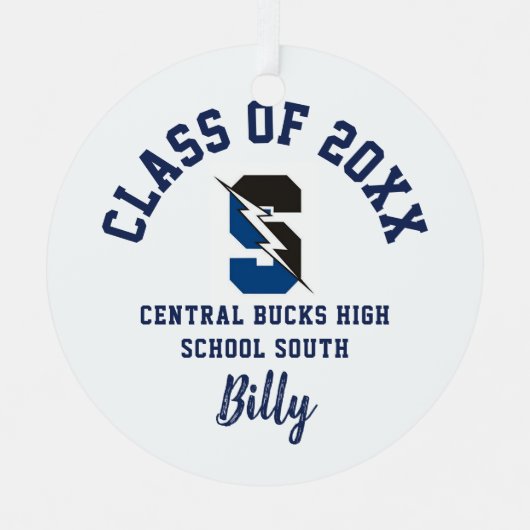 Central Bucks South Ornament Christmas Holiday メタルオーナメント (正面)