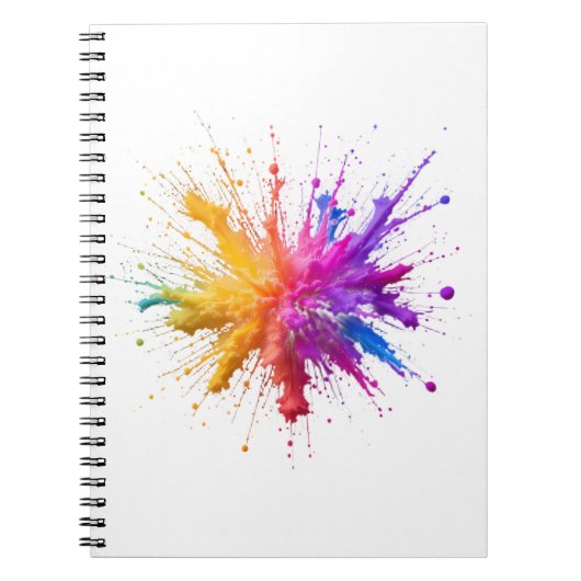 Central Burst of Vibrant Colorful Powders ノートブック (正面)