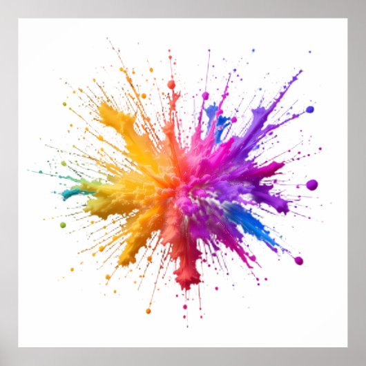 Central Burst of Vibrant Colorful Powders ポスター (正面)