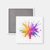 Central Burst of Vibrant Colorful Powders マグネット (正面/裏面)