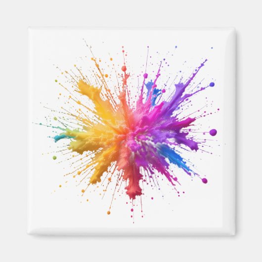 Central Burst of Vibrant Colorful Powders マグネット (正面)