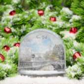 Central Park Bridge NYC Snow Globe – Watercolor (クリスマス)