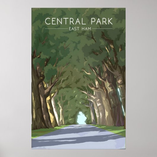 Central Park East Ham Travel Poster ポスター (正面)