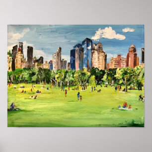 "Central Park" painting by Willowcatdesigns ポスター