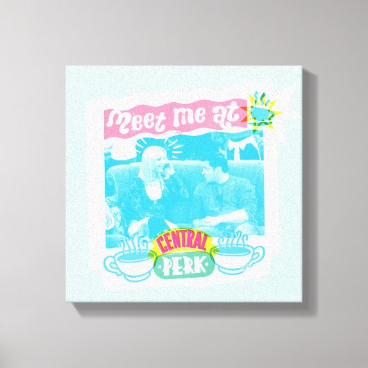 Central Perk Neon Graphicで会う キャンバスプリント (正面)
